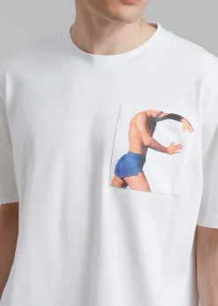 The Frankie Shop Jw Anderson Profile Stud Chest Pocket T-Shirt White Best