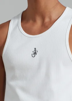 The Frankie Shop Jw Anderson Profile Stud Back Print Tank White Discount