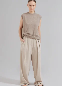 The Frankie Shop Jw Anderson Ring Detail Roll Vest Beige Melange Sale