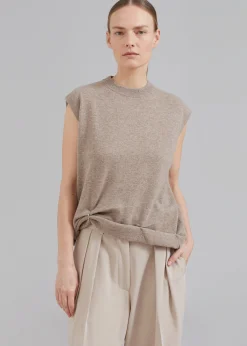 The Frankie Shop Jw Anderson Ring Detail Roll Vest Beige Melange Sale