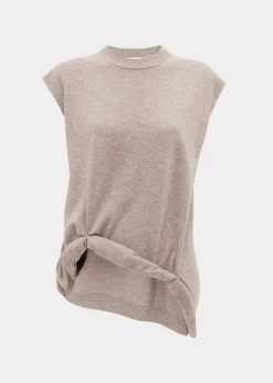 The Frankie Shop Jw Anderson Ring Detail Roll Vest Beige Melange Sale