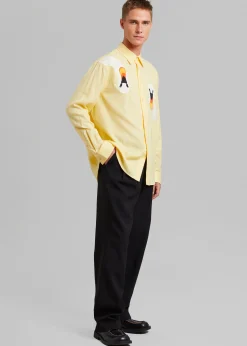 The Frankie Shop Jw Anderson Swan Embroidered Classic Fit Shirt Yellow Online