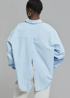 The Frankie Shop Kae Button Back Shirt Sky Hot