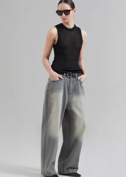 The Frankie Shop Kane Wide Jeans Grey Wash Best