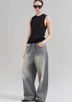 The Frankie Shop Kane Wide Jeans Grey Wash Best