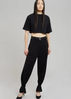 The Frankie Shop Karina Cropped T-Shirt Black
