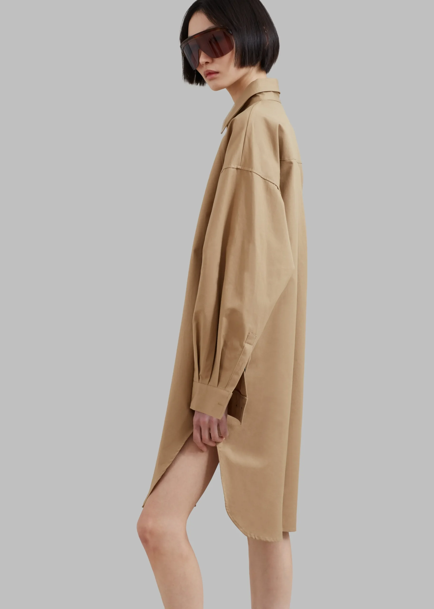 The Frankie Shop Karole Shirt Dress Tan Outlet