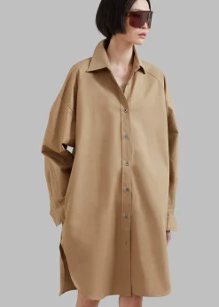 The Frankie Shop Karole Shirt Dress Tan Outlet