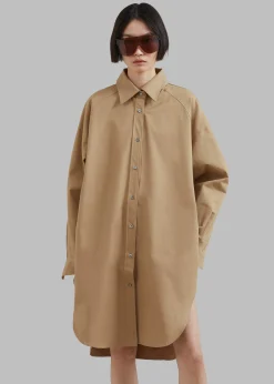 The Frankie Shop Karole Shirt Dress Tan Outlet