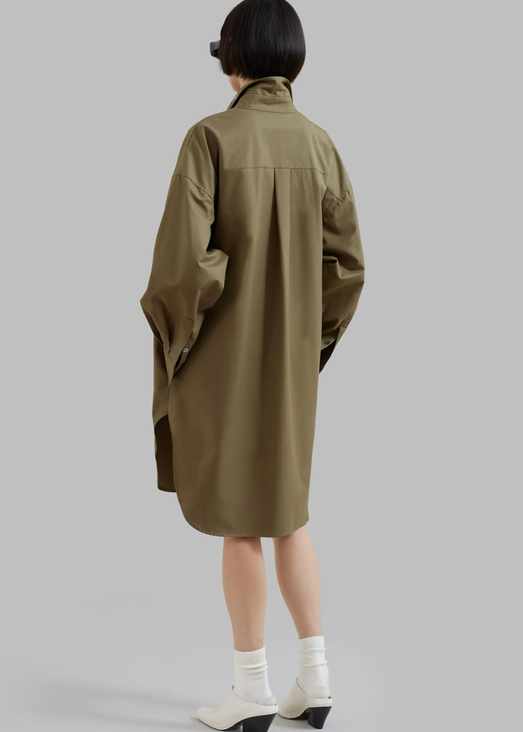 The Frankie Shop Karole Shirt Dress Olive Hot