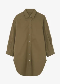 The Frankie Shop Karole Shirt Dress Olive Hot