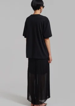 The Frankie Shop Kaya Pleated Maxi Skirt Black