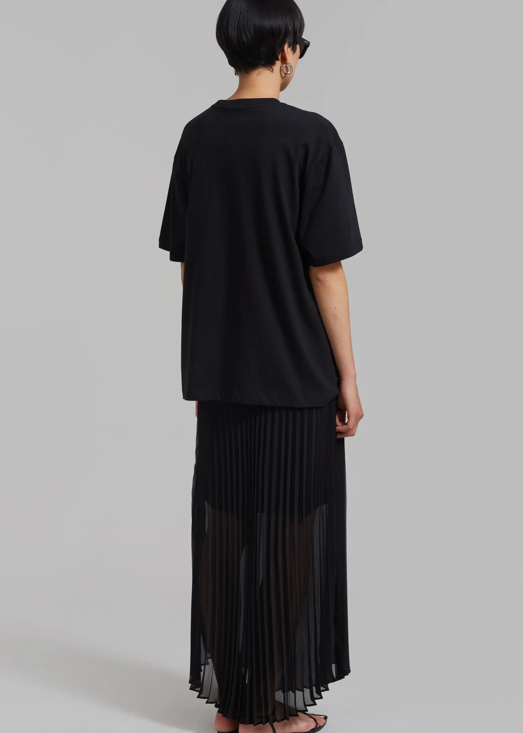 The Frankie Shop Kaya Pleated Maxi Skirt Black
