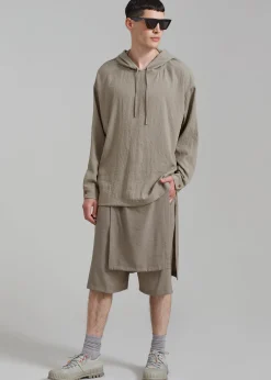 The Frankie Shop Keanu Light Wrap Shorts Olive Best