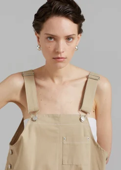 The Frankie Shop Keeley Overall Shorts Beige Clearance