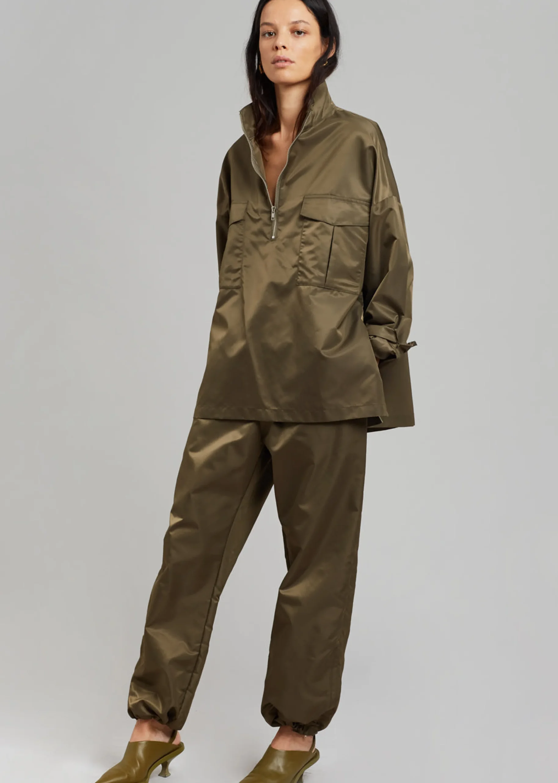 The Frankie Shop Kevin Anorak Jacket Khaki Brown Sale