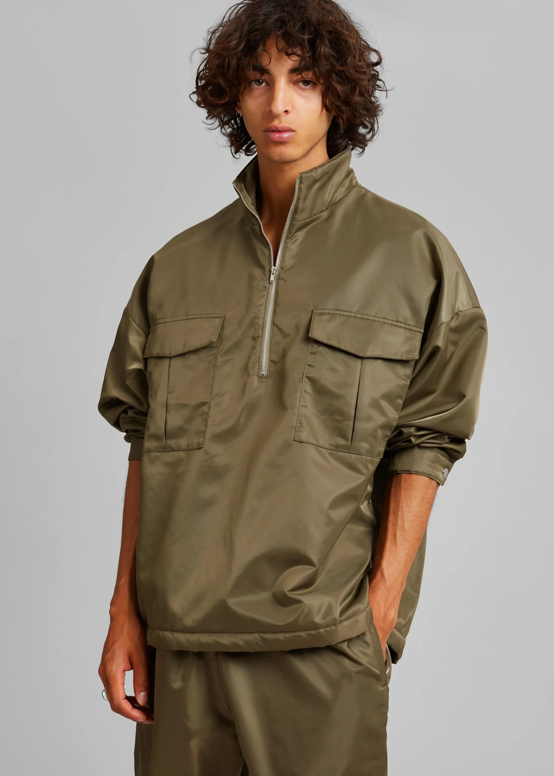 The Frankie Shop Kevin Anorak Jacket Khaki Brown Sale