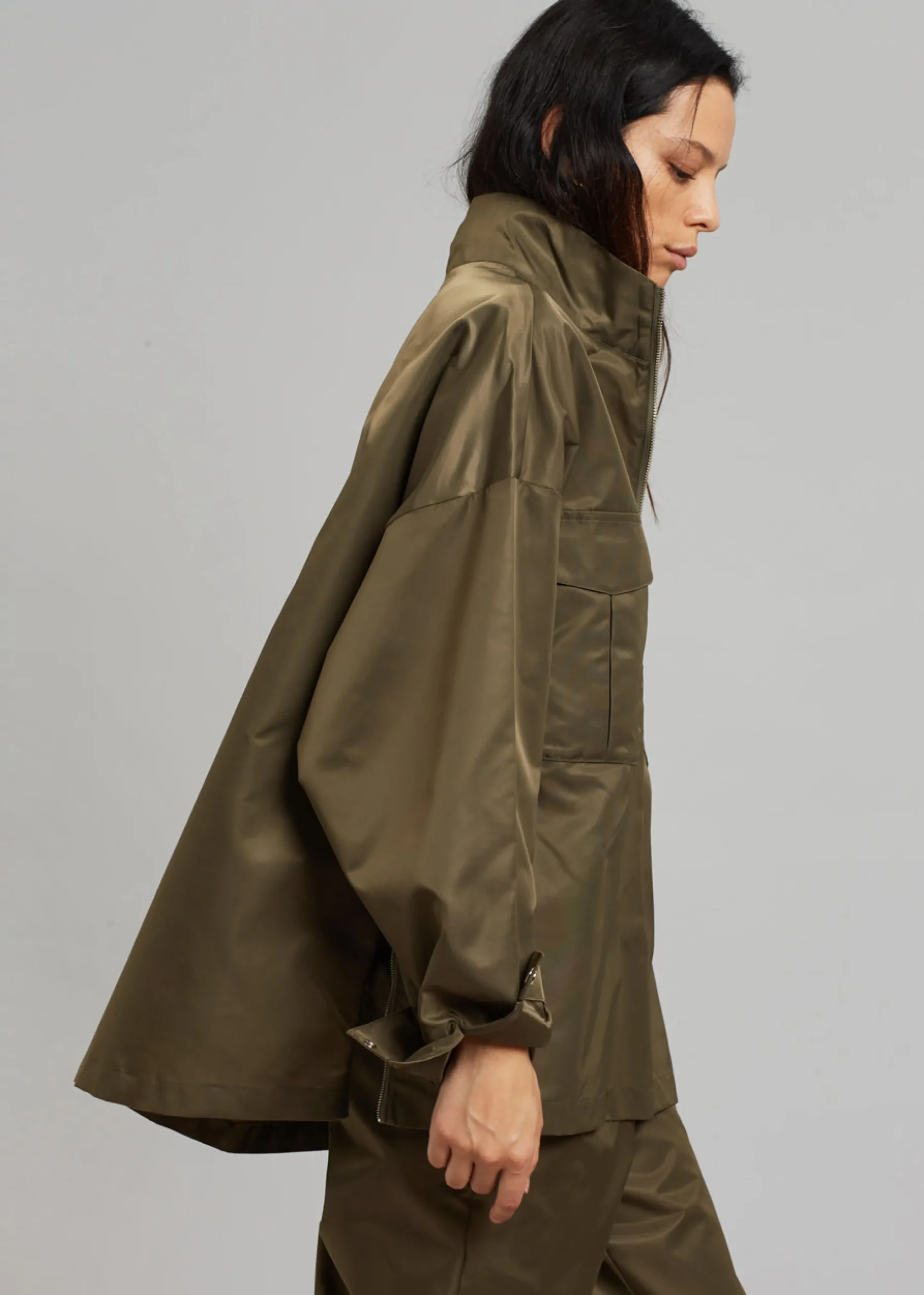 The Frankie Shop Kevin Anorak Jacket Khaki Brown Sale