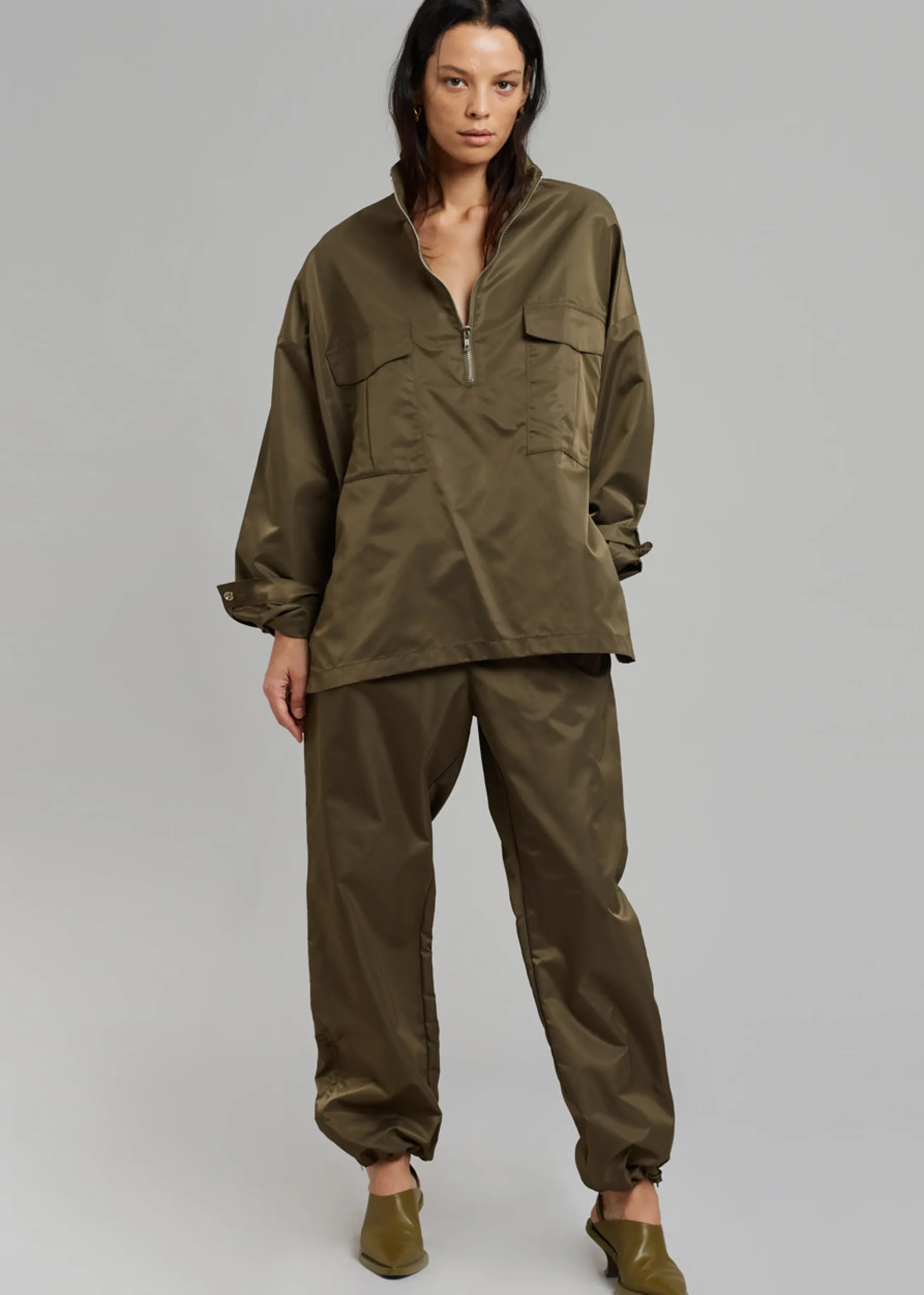 The Frankie Shop Kevin Anorak Jacket Khaki Brown Sale