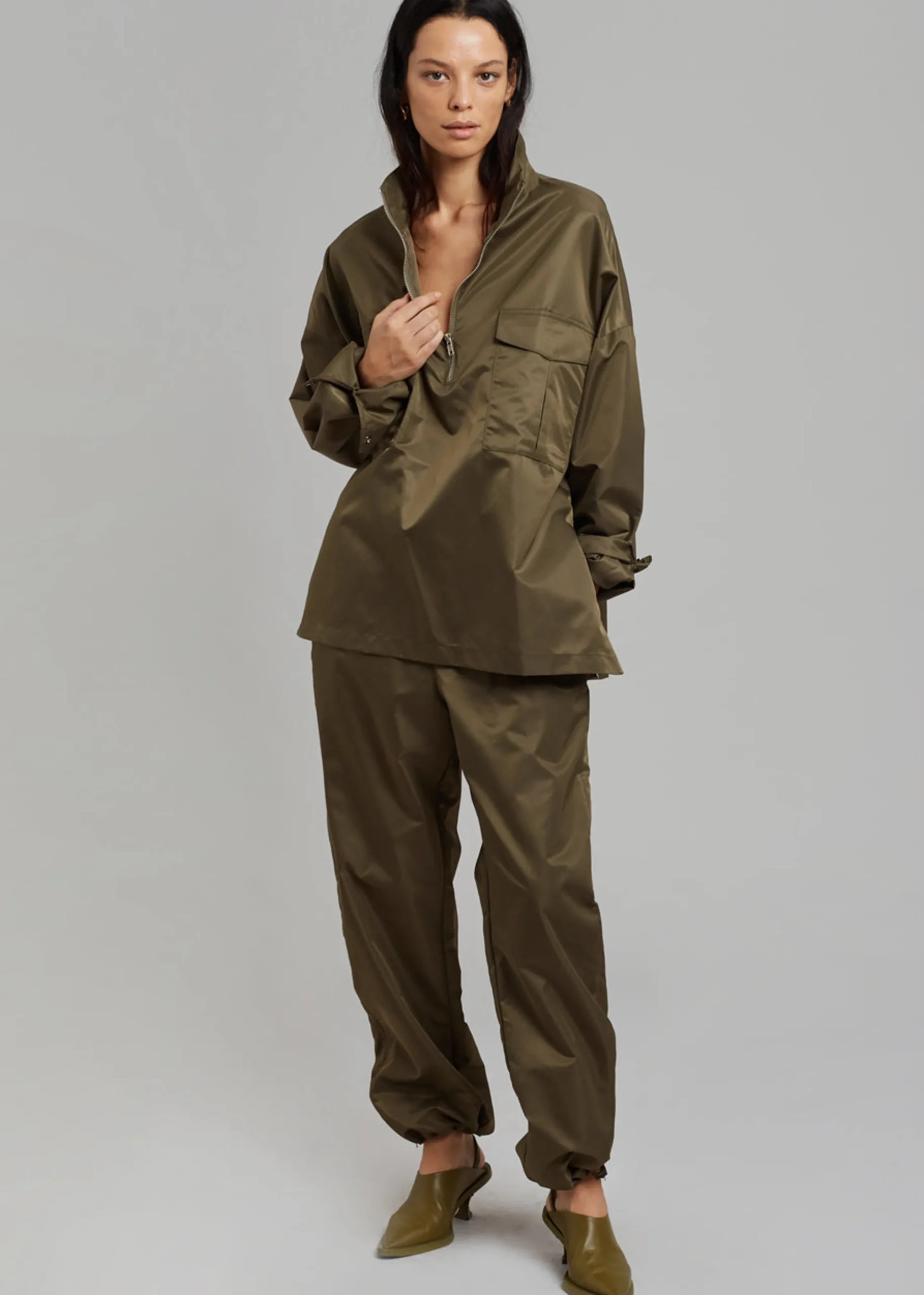The Frankie Shop Kevin Anorak Jacket Khaki Brown Sale