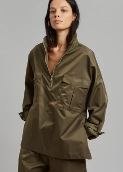 The Frankie Shop Kevin Anorak Jacket Khaki Brown Sale