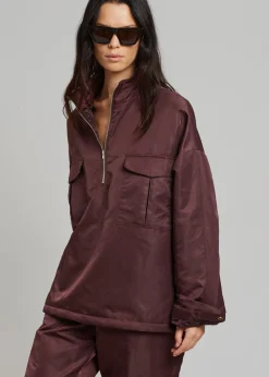 The Frankie Shop Kevin Anorak Jacket Burgundy Sale