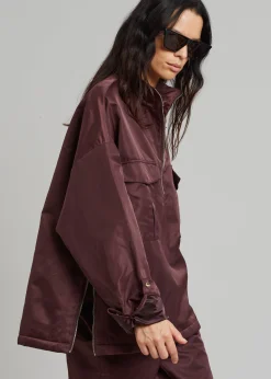 The Frankie Shop Kevin Anorak Jacket Burgundy Sale