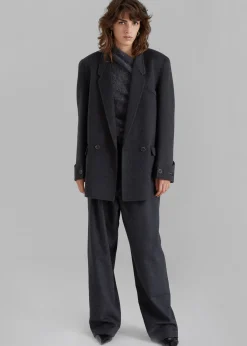 The Frankie Shop Kian Wool Blazer Charcoal Outlet