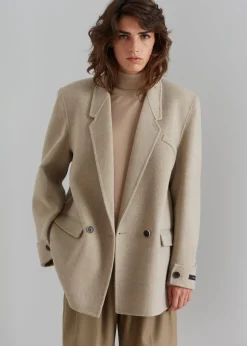 The Frankie Shop Kian Wool Blazer Beige Online