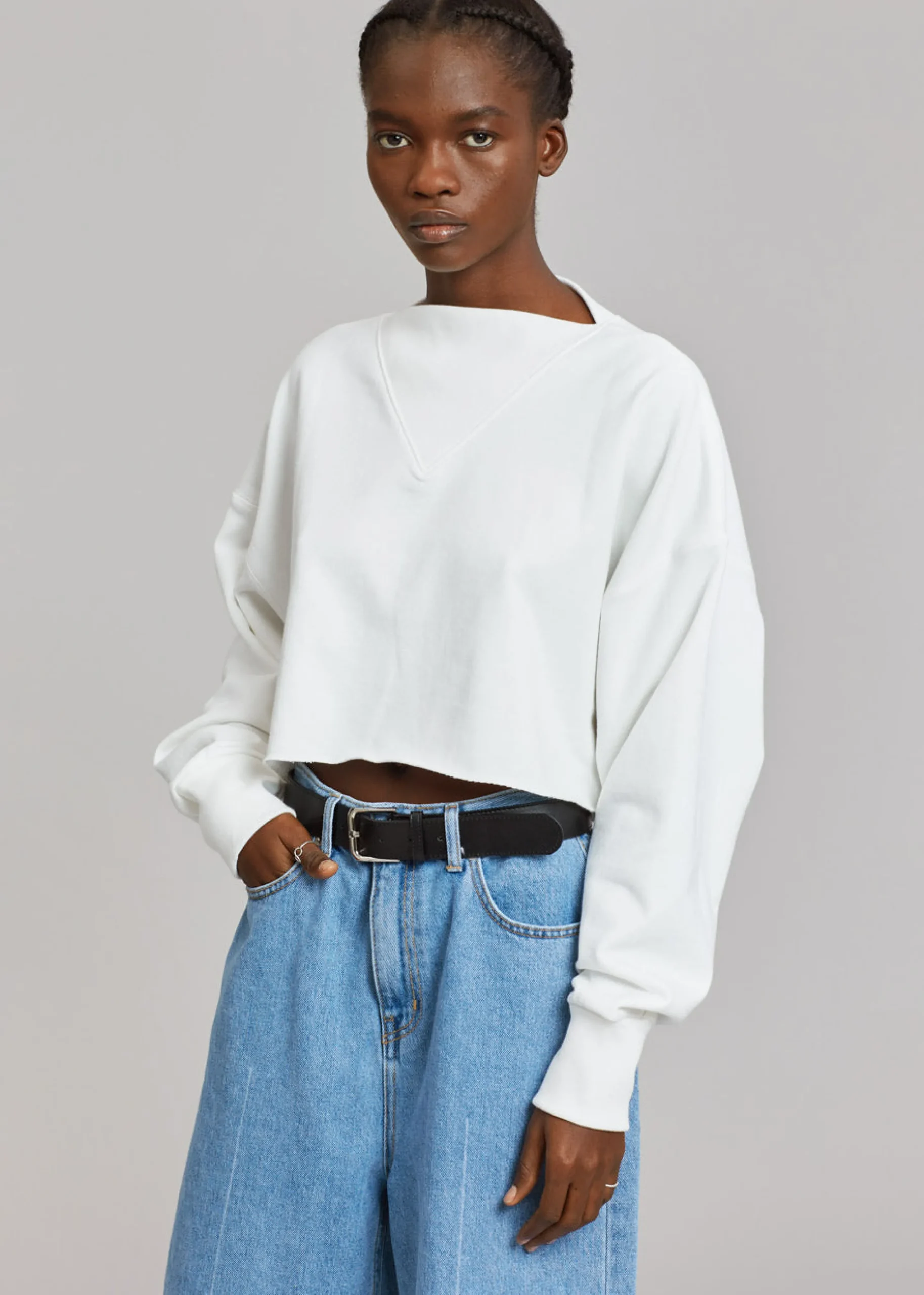 The Frankie Shop Kyra Denim Short Worn Wash Discount