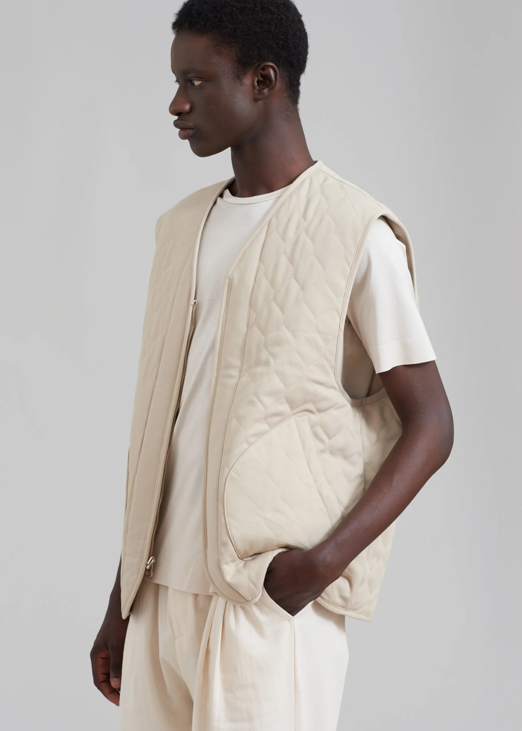 The Frankie Shop Lant Reversible Vest Natural