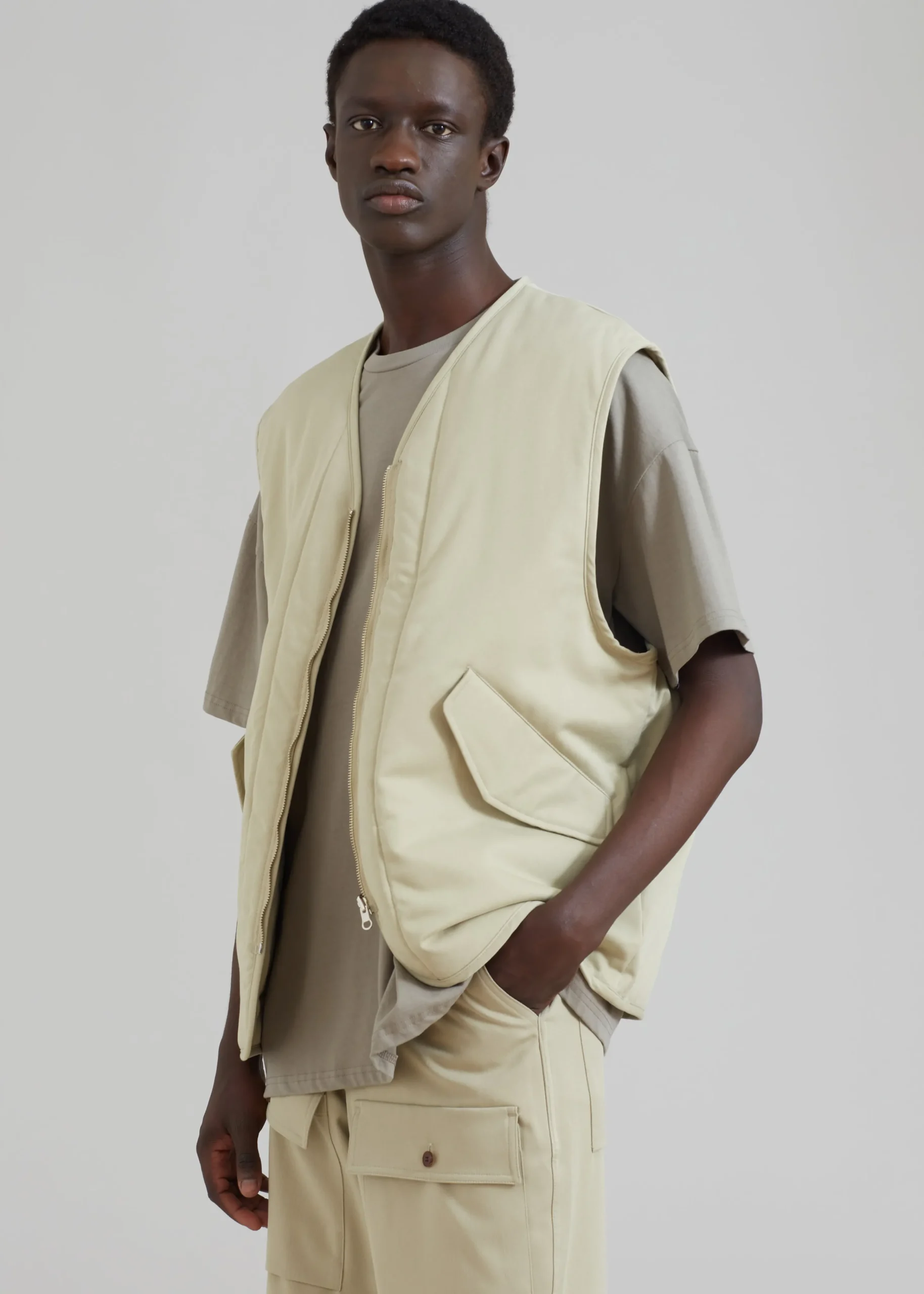 The Frankie Shop Lant Reversible Vest Slate Green Sale