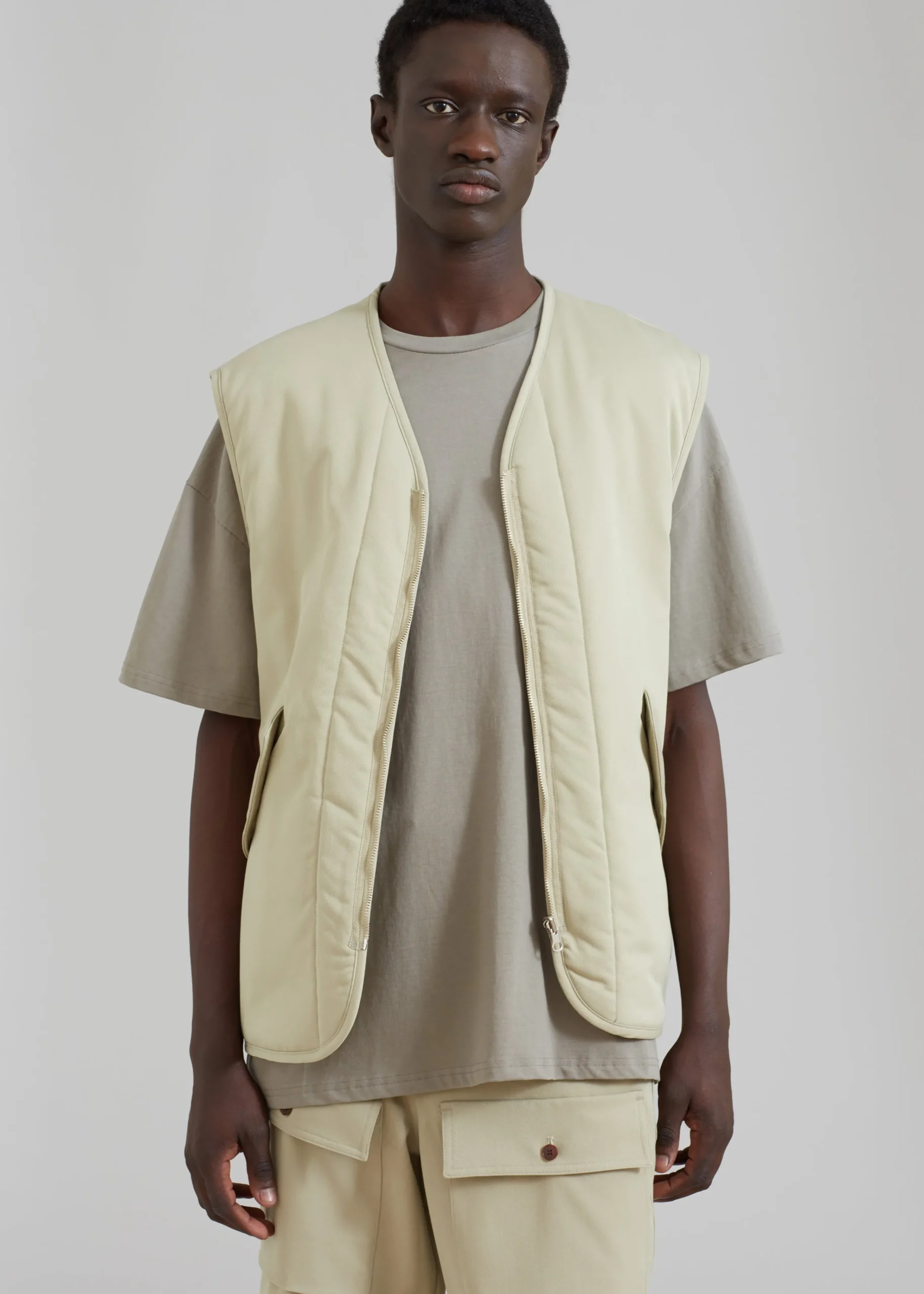 The Frankie Shop Lant Reversible Vest Slate Green Sale