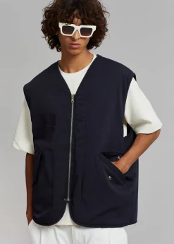 The Frankie Shop Lant Reversible Vest Navy New