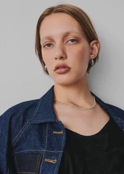 The Frankie Shop Laura Lombardi Bar Chain Necklace Silver Best