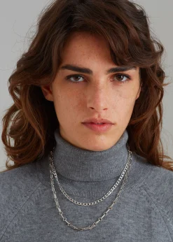 The Frankie Shop Laura Lombardi Bar Chain Necklace Silver Best