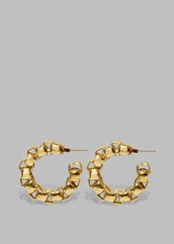 The Frankie Shop Laura Lombardi Martina Earrings Gold New