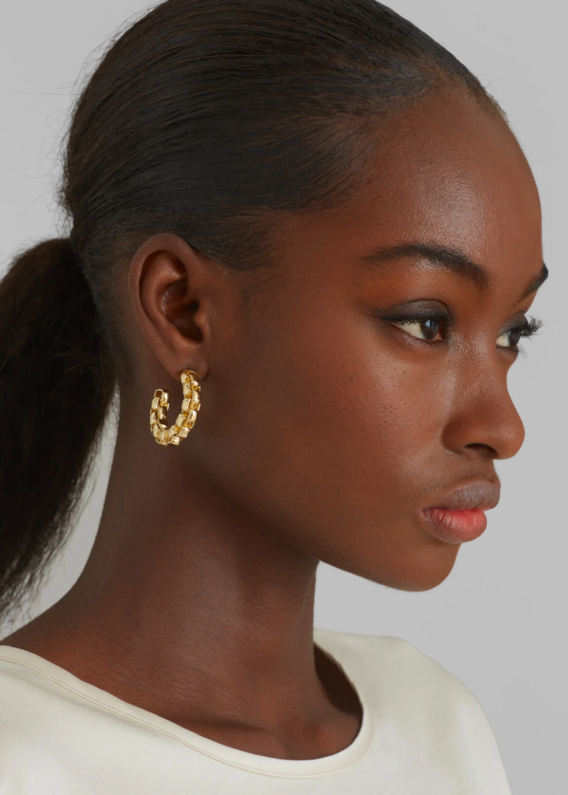 The Frankie Shop Laura Lombardi Martina Earrings Gold New