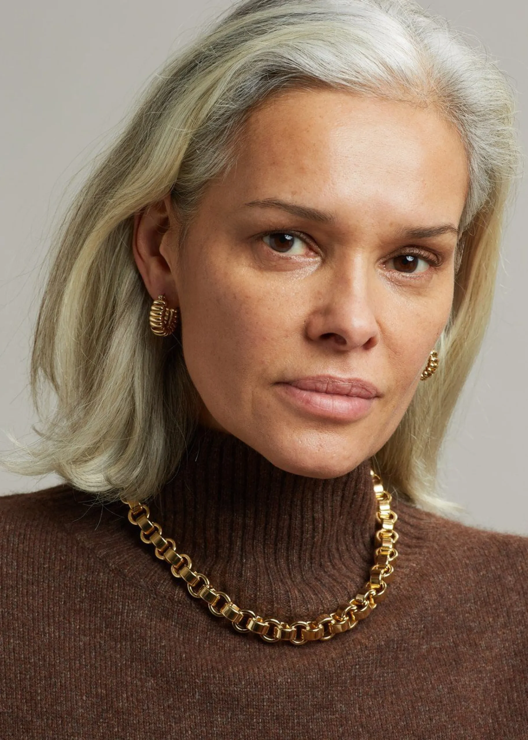The Frankie Shop Laura Lombardi Mini Camilla Earrings Gold Sale