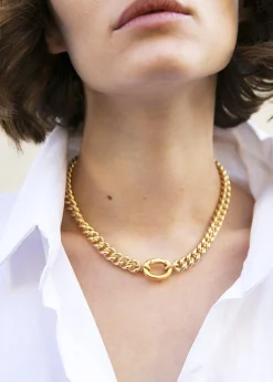 The Frankie Shop Laura Lombardi Presa Chain Necklace Gold New