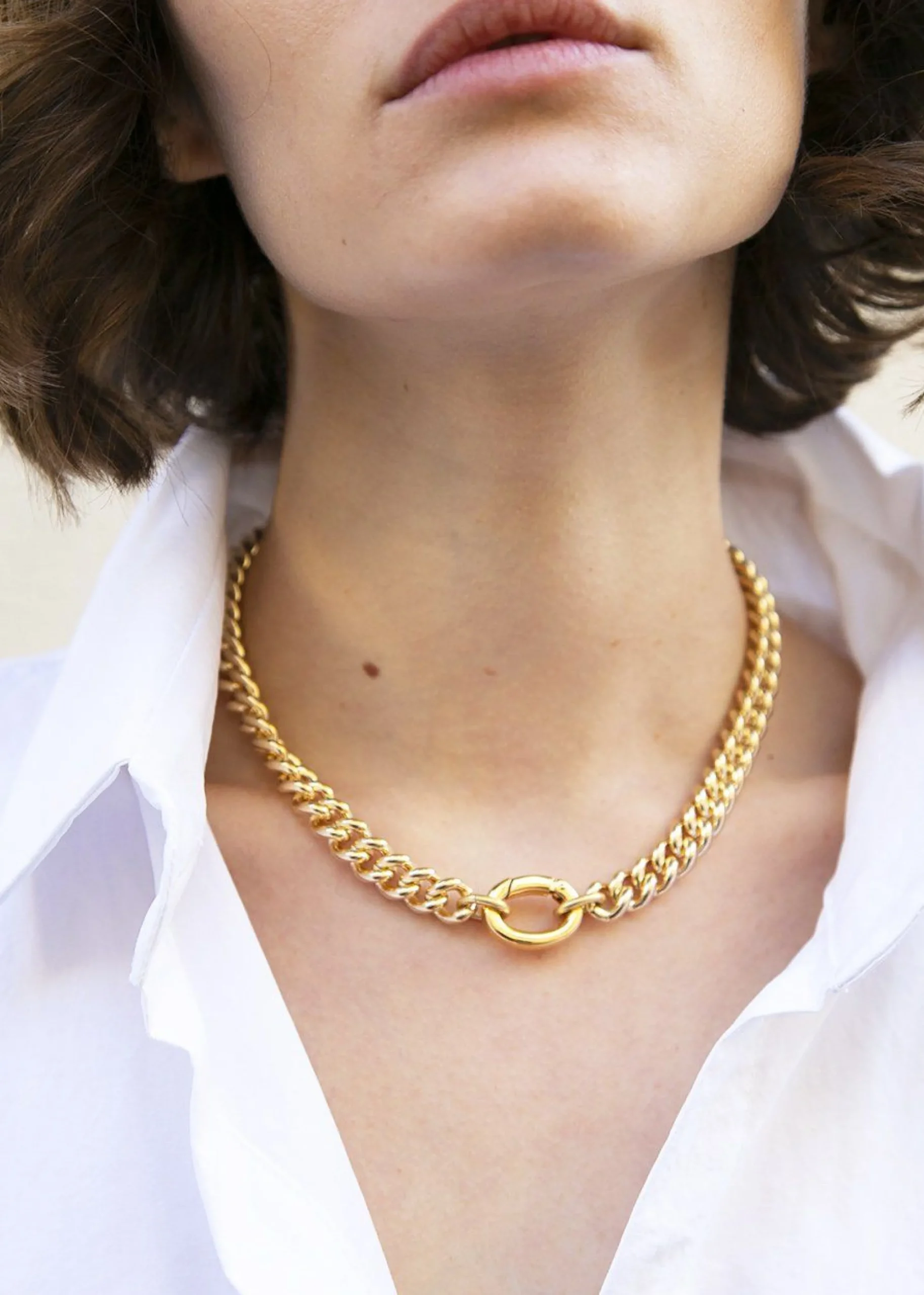 The Frankie Shop Laura Lombardi Presa Chain Necklace Gold New