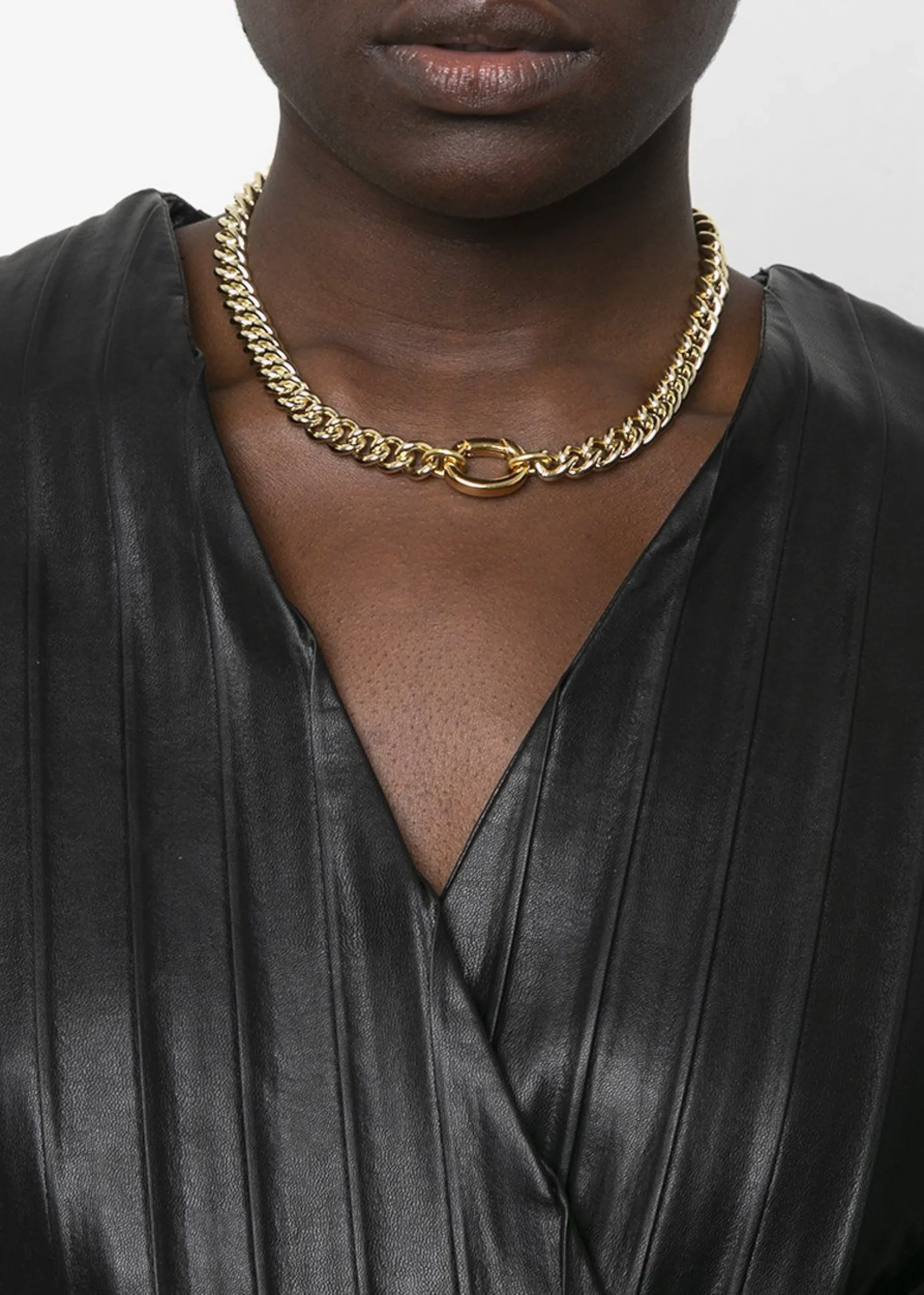 The Frankie Shop Laura Lombardi Presa Chain Necklace Gold New