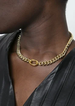 The Frankie Shop Laura Lombardi Presa Chain Necklace Gold New