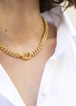 The Frankie Shop Laura Lombardi Presa Chain Necklace Gold New