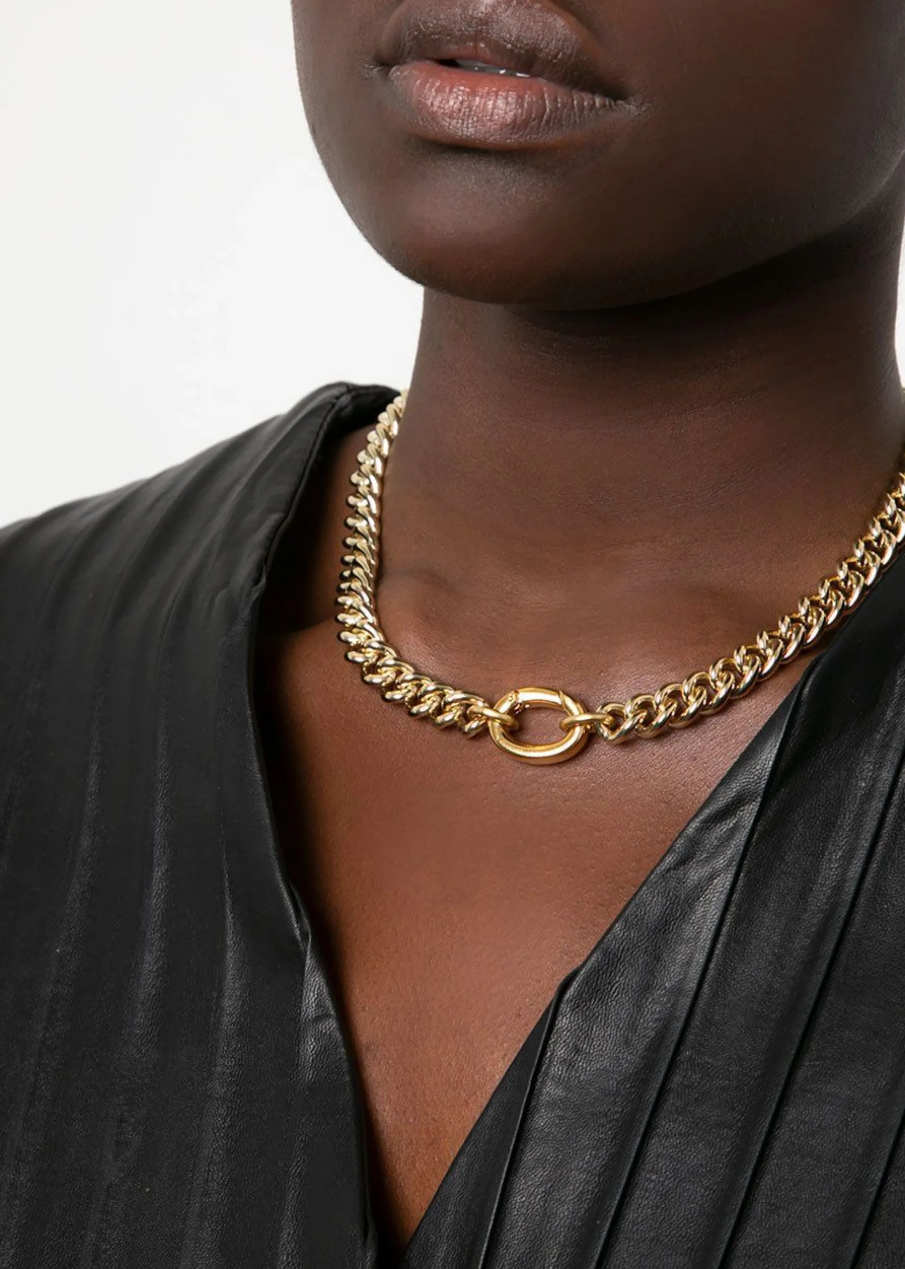 The Frankie Shop Laura Lombardi Presa Chain Necklace Gold New