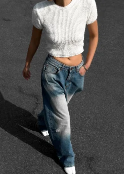 The Frankie Shop Lexie Knit Cropped Top Off White Outlet