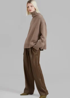 The Frankie Shop Liana Open Back Sweater Taupe