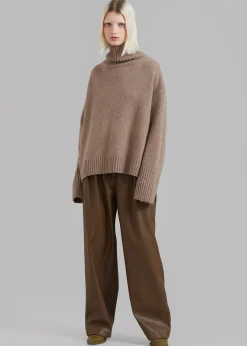 The Frankie Shop Liana Open Back Sweater Taupe