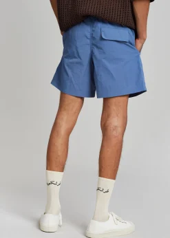 The Frankie Shop Lido Swim Mid Length Trunks Mid Blue Online