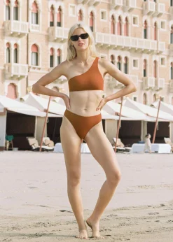 The Frankie Shop Lido Trentadue Swimsuit Terracotta Online